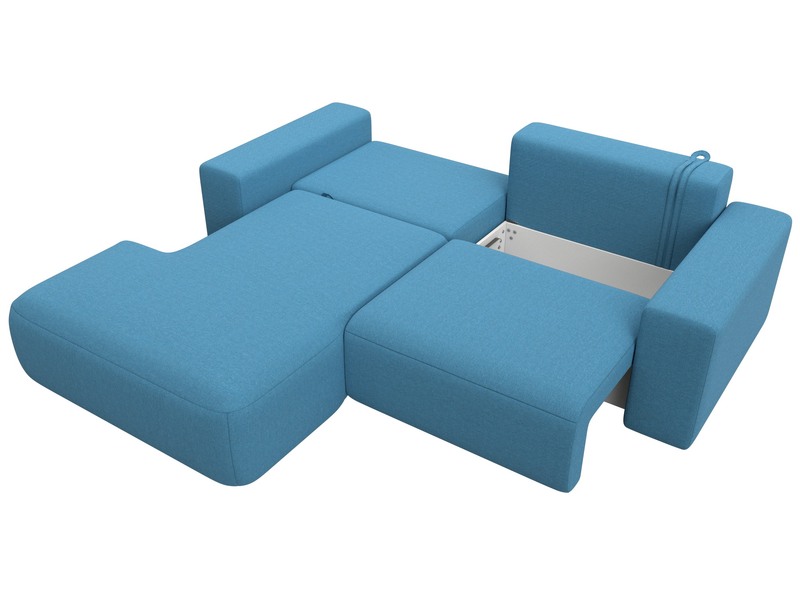 Диван угловой Лига-036 НПБ Классик левый угол, Рогожка, Амур 10 голубой