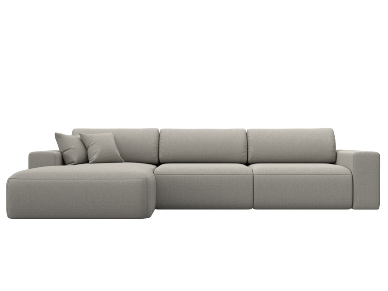 Диван угловой Лига-036 НПБ Классик Лонг левый угол, Рогожка, Амур 02 бежевый