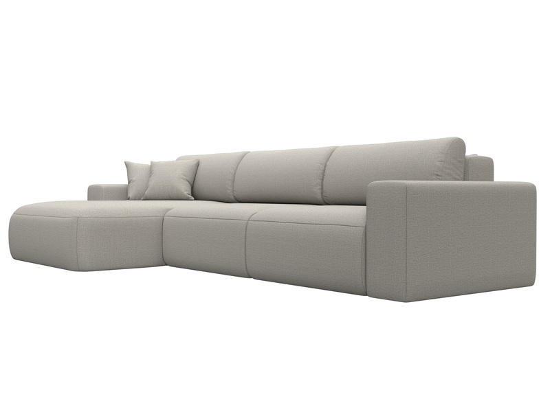 Диван угловой Лига-036 НПБ Классик Лонг левый угол, Рогожка, Амур 02 бежевый