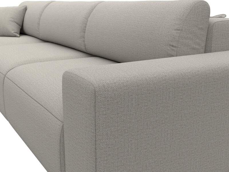 Диван угловой Лига-036 НПБ Классик Лонг левый угол, Рогожка, Амур 02 бежевый