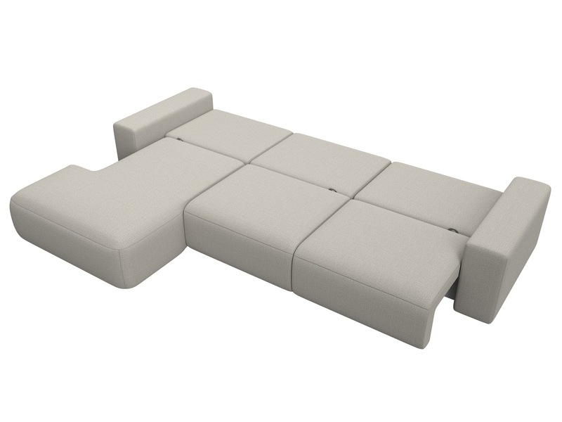 Диван угловой Лига-036 НПБ Классик Лонг левый угол, Рогожка, Амур 02 бежевый