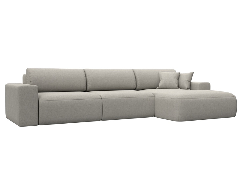 Диван угловой Лига-036 НПБ Классик Лонг правый угол, Рогожка, Амур 02 бежевый