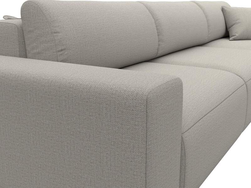 Диван угловой Лига-036 НПБ Классик Лонг правый угол, Рогожка, Амур 02 бежевый