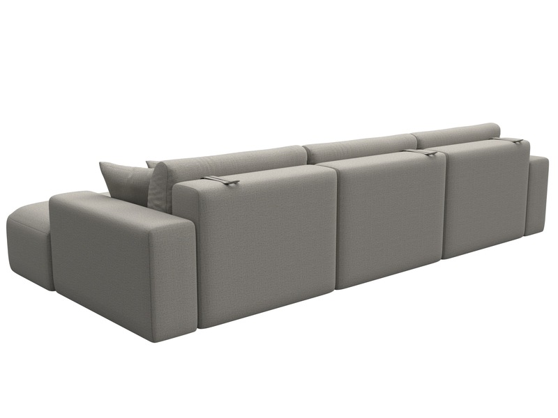 Диван угловой Лига-036 НПБ Классик Лонг правый угол, Рогожка, Амур 02 бежевый