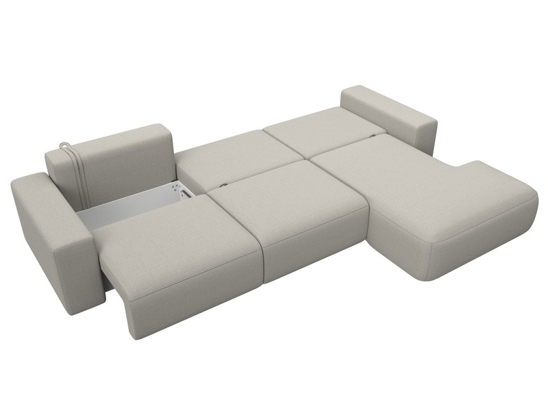 Диван угловой Лига-036 НПБ Классик Лонг правый угол, Рогожка, Амур 02 бежевый