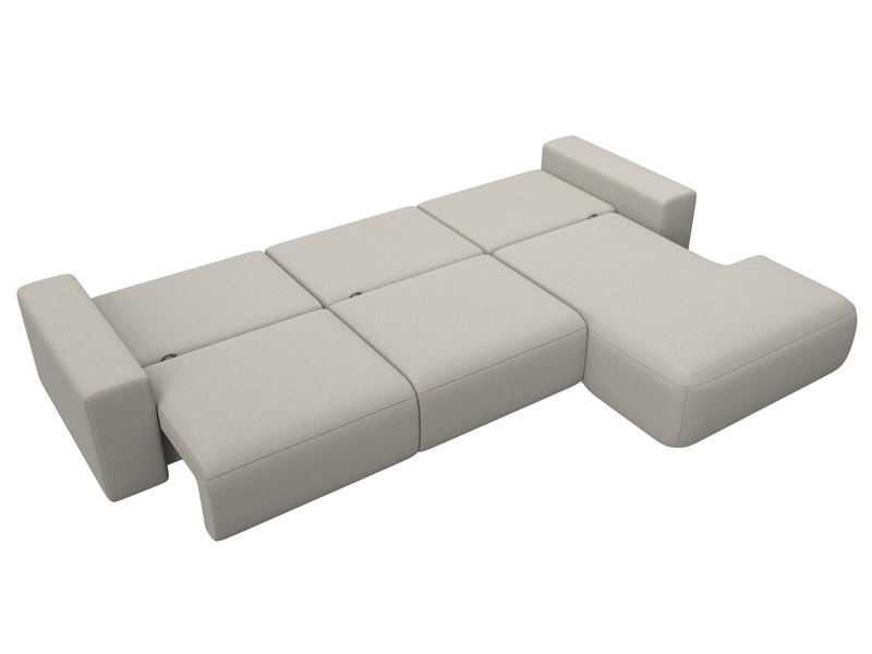 Диван угловой Лига-036 НПБ Классик Лонг правый угол, Рогожка, Амур 02 бежевый