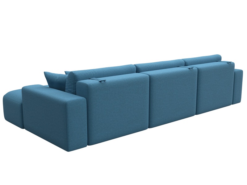 Диван угловой Лига-036 НПБ Классик Лонг правый угол, Рогожка, Амур 10 голубой