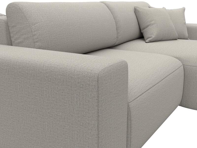 Диван угловой Лига-036 НПБ Классик правый угол, Рогожка, Амур 02 бежевый