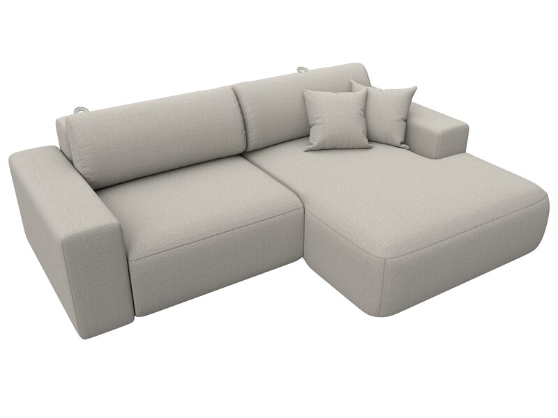 Диван угловой Лига-036 НПБ Классик правый угол, Рогожка, Амур 02 бежевый