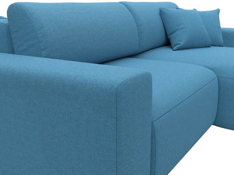 Диван угловой Лига-036 НПБ Классик правый угол, Рогожка, Амур 10 голубой