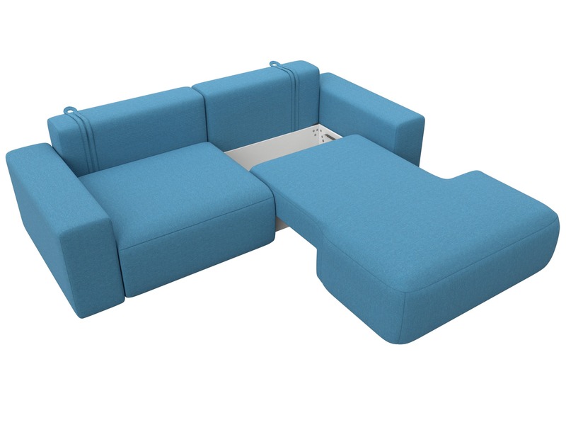 Диван угловой Лига-036 НПБ Классик правый угол, Рогожка, Амур 10 голубой
