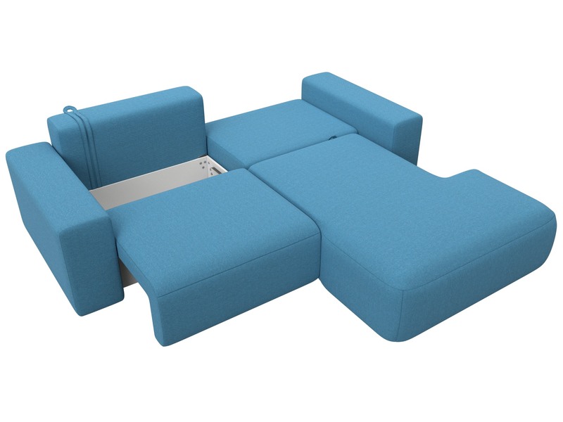 Диван угловой Лига-036 НПБ Классик правый угол, Рогожка, Амур 10 голубой