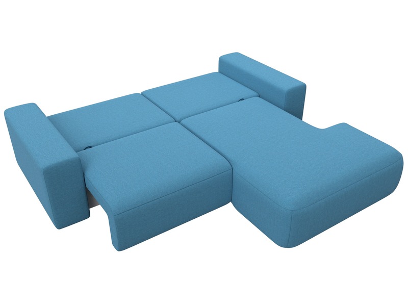 Диван угловой Лига-036 НПБ Классик правый угол, Рогожка, Амур 10 голубой
