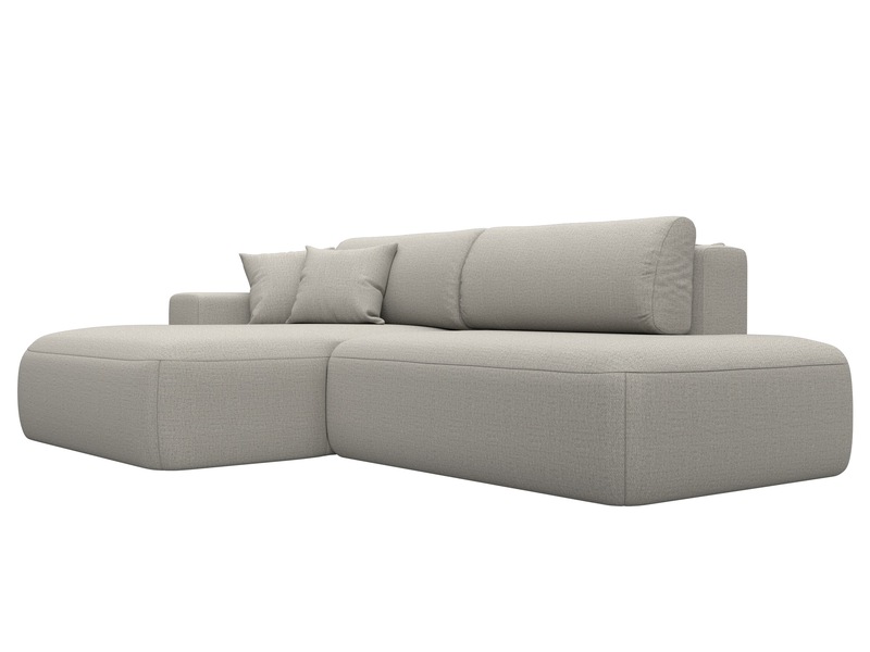 Диван угловой Лига-036 НПБ Модерн левый угол, Рогожка, Амур 02 бежевый