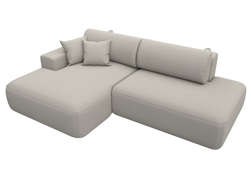 Диван угловой Лига-036 НПБ Модерн левый угол, Рогожка, Амур 02 бежевый