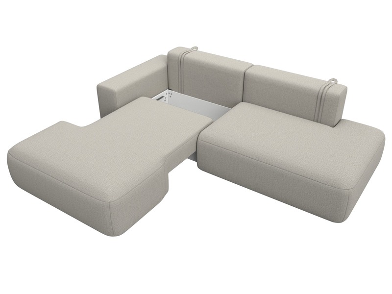 Диван угловой Лига-036 НПБ Модерн левый угол, Рогожка, Амур 02 бежевый