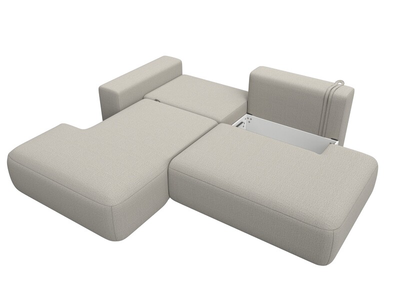 Диван угловой Лига-036 НПБ Модерн левый угол, Рогожка, Амур 02 бежевый