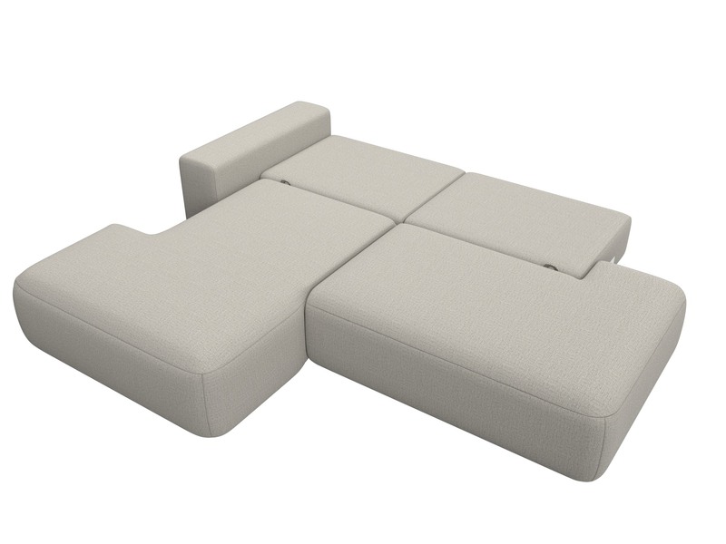 Диван угловой Лига-036 НПБ Модерн левый угол, Рогожка, Амур 02 бежевый