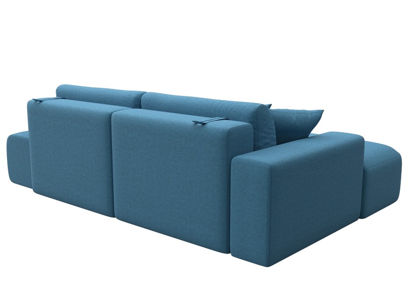 Диван угловой Лига-036 НПБ Модерн левый угол, Рогожка, Амур 10 голубой