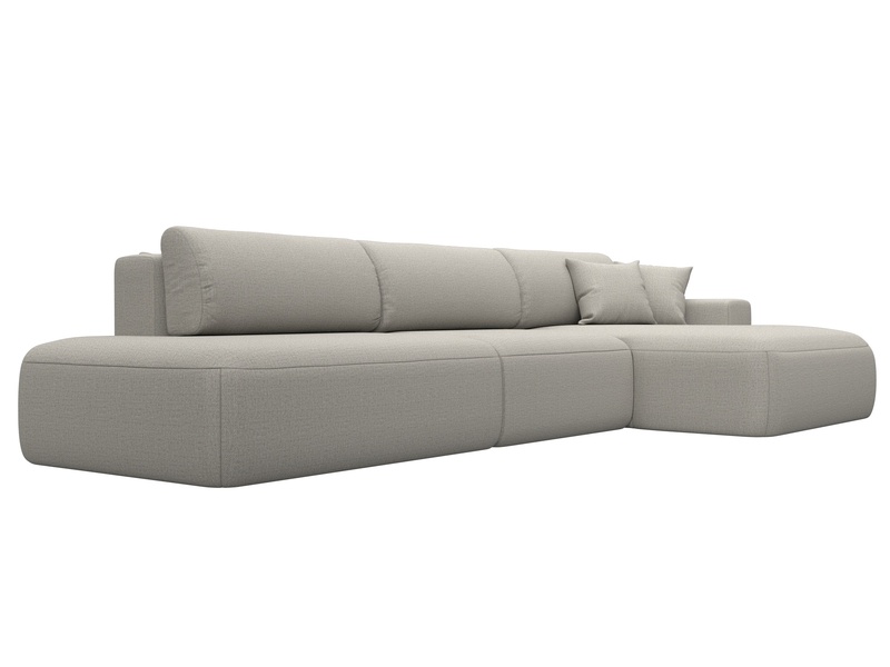 Диван угловой Лига-036 НПБ Модерн Лонг правый угол, Рогожка, Амур 02 бежевый