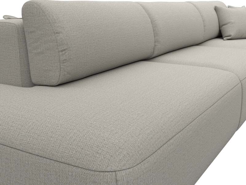 Диван угловой Лига-036 НПБ Модерн Лонг правый угол, Рогожка, Амур 02 бежевый