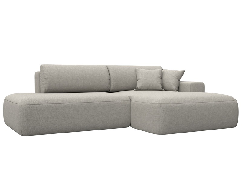 Диван угловой Лига-036 НПБ Модерн правый угол, Рогожка, Амур 02 бежевый