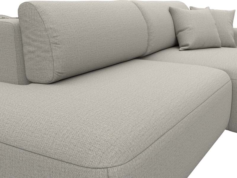 Диван угловой Лига-036 НПБ Модерн правый угол, Рогожка, Амур 02 бежевый