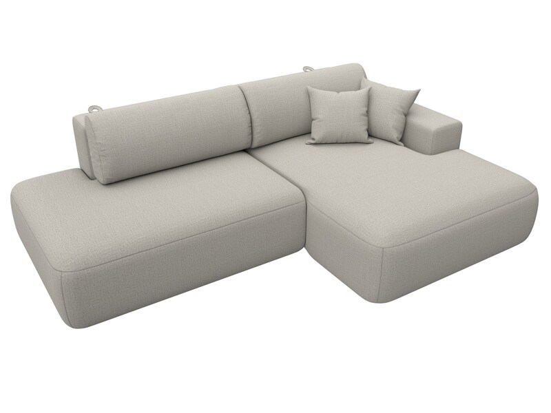 Диван угловой Лига-036 НПБ Модерн правый угол, Рогожка, Амур 02 бежевый