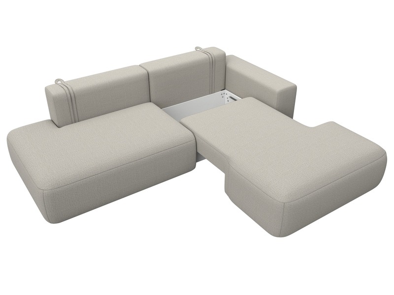 Диван угловой Лига-036 НПБ Модерн правый угол, Рогожка, Амур 02 бежевый