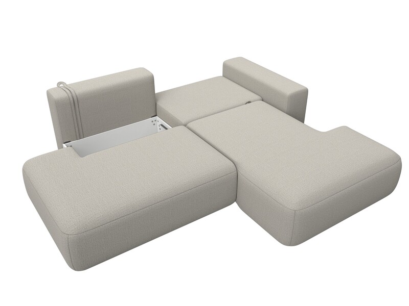 Диван угловой Лига-036 НПБ Модерн правый угол, Рогожка, Амур 02 бежевый