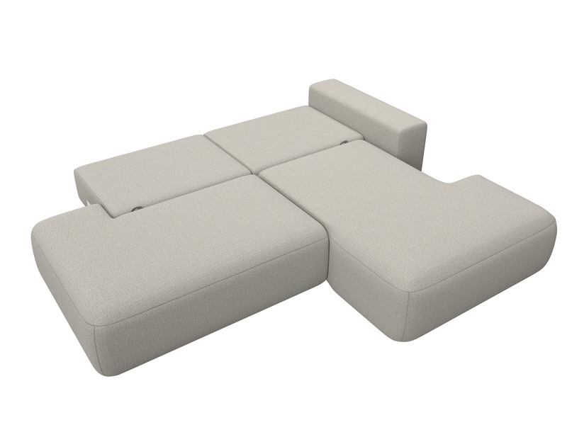 Диван угловой Лига-036 НПБ Модерн правый угол, Рогожка, Амур 02 бежевый