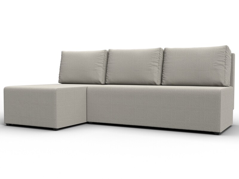 Диван угловой Поло левый угол, Рогожка, Амур 02 бежевый