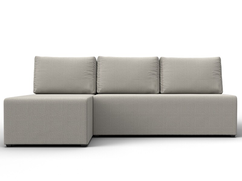 Диван угловой Поло левый угол, Рогожка, Амур 02 бежевый