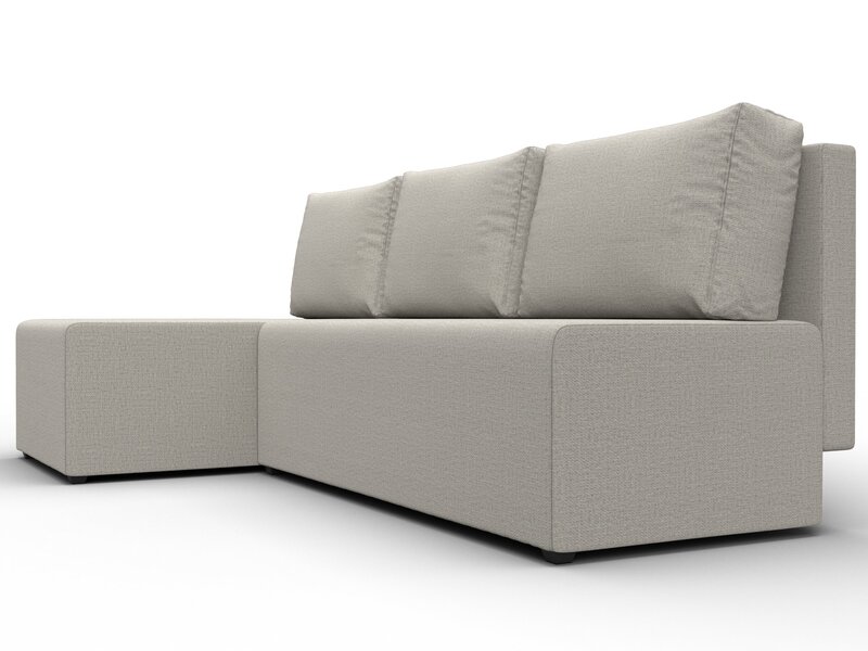 Диван угловой Поло левый угол, Рогожка, Амур 02 бежевый