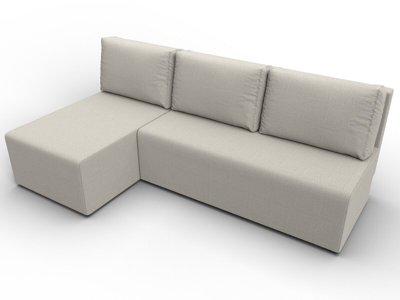 Диван угловой Поло левый угол, Рогожка, Амур 02 бежевый