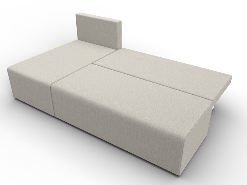 Диван угловой Поло левый угол, Рогожка, Амур 02 бежевый