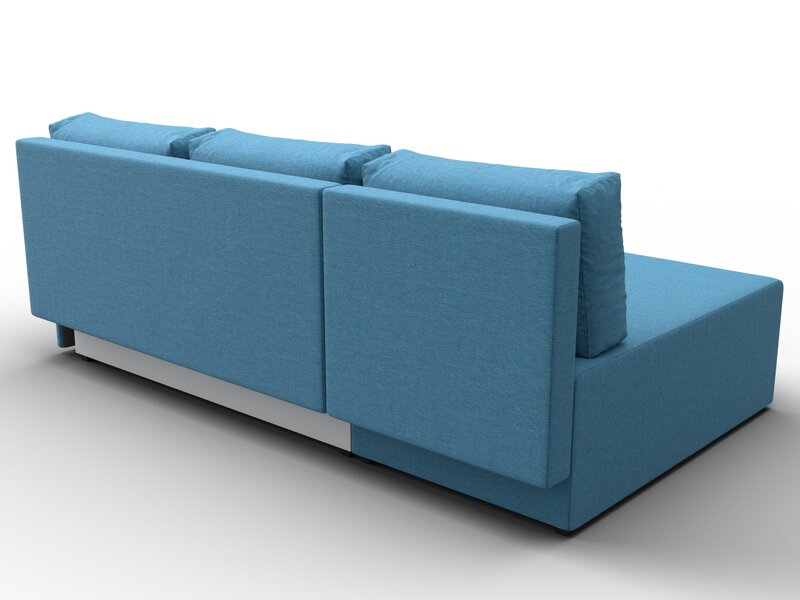 Диван угловой Поло левый угол, Рогожка, Амур 10 голубой