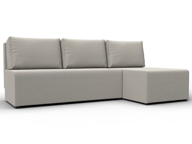 Диван угловой Поло правый угол, Рогожка, Амур 02 бежевый