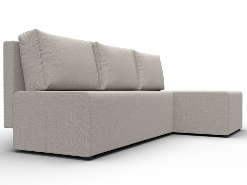 Диван угловой Поло правый угол, Рогожка, Амур 02 бежевый