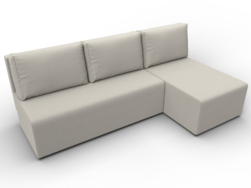 Диван угловой Поло правый угол, Рогожка, Амур 02 бежевый