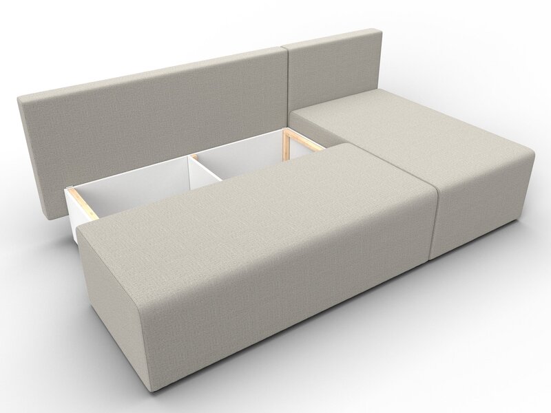 Диван угловой Поло правый угол, Рогожка, Амур 02 бежевый