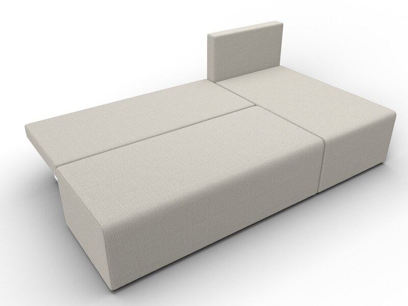 Диван угловой Поло правый угол, Рогожка, Амур 02 бежевый