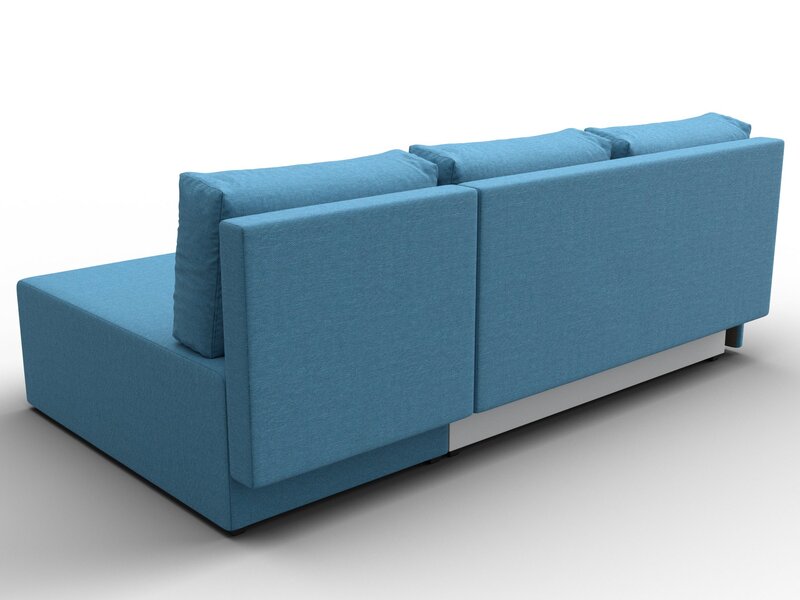 Диван угловой Поло правый угол, Рогожка, Амур 10 голубой