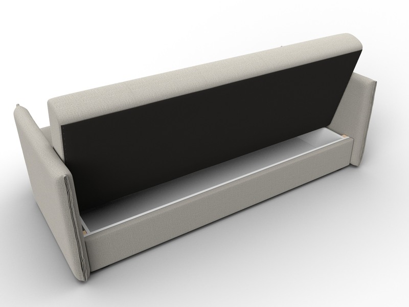 Диван-книжка Лига-018, Рогожка, Амур 02 бежевый