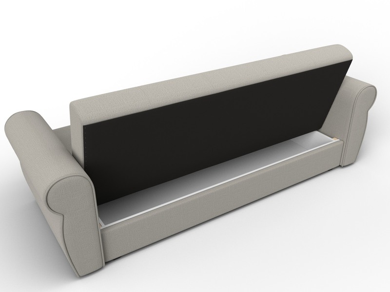 Диван-книжка Лига-019, Рогожка, Амур 02 бежевый