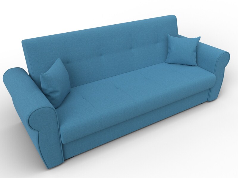 Диван-книжка Лига-019, Рогожка, Амур 10 голубой