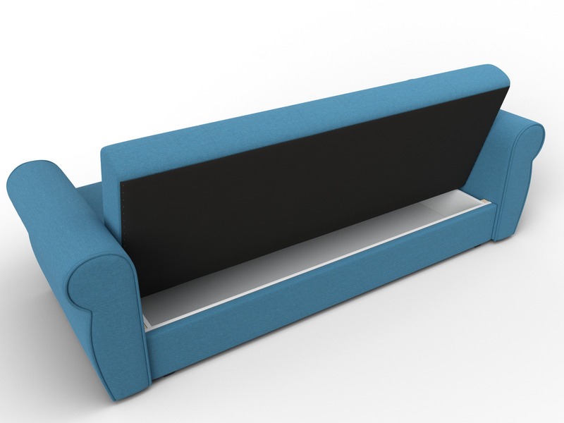 Диван-книжка Лига-019, Рогожка, Амур 10 голубой