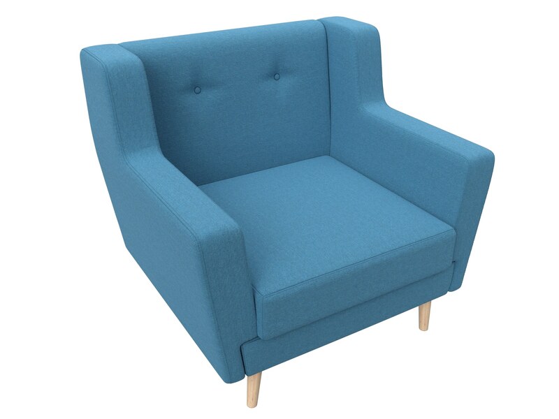 Кресло Брайтон, Рогожка, Амур 10 голубой