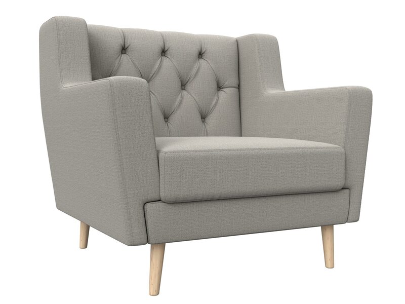 Кресло Брайтон Люкс, Рогожка, Амур 02 бежевый