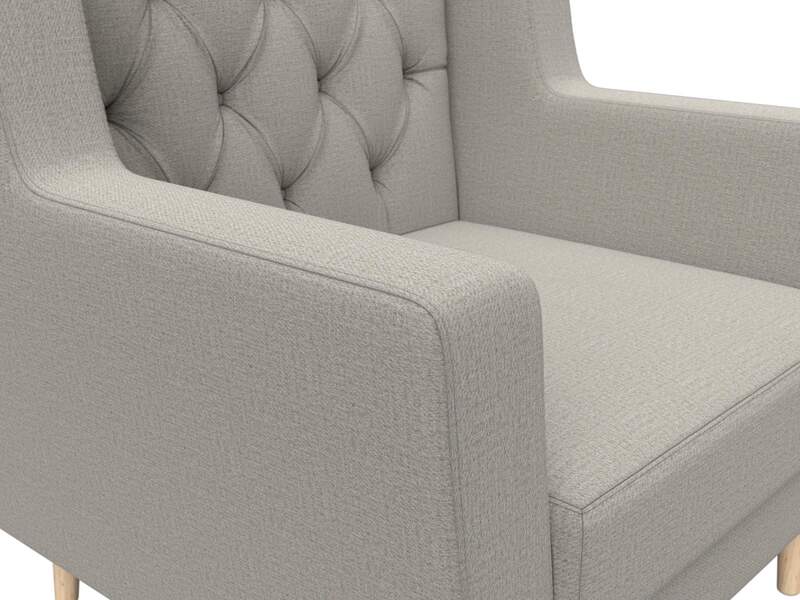 Кресло Брайтон Люкс, Рогожка, Амур 02 бежевый